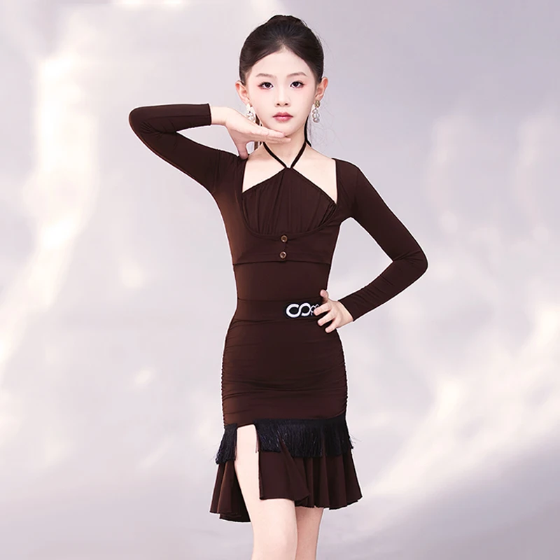 2025-costume-de-danse-latine-filles-performance-vetements-cha-cha-danse-pratique-porter-marron-a-manches-longues-ensemble-latin-body-jupe-2836