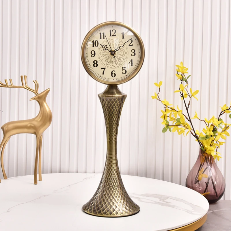 Bedroom Table Clock Luxury Living Room Desktop Clock Originality Design Clock Desk Retro Aesthetic Office Desk Clocks Decoration