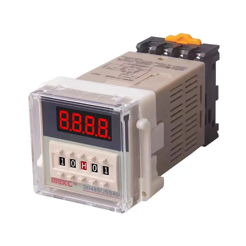 

DH48S-1Z Digital LED Programmable Timer Time Relay Switch DH48S 0.01S-99H99M DIN RAIL AC110V 220V DC 12V 24V with Socket Base