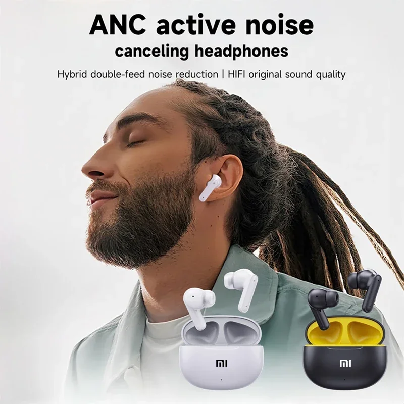 XIAOMI ANC Bluetooth 5.3 Earphones Active Noise Cancelling ENC Wireless in-Ear Original Headphones Built-in Microphone Earbuds