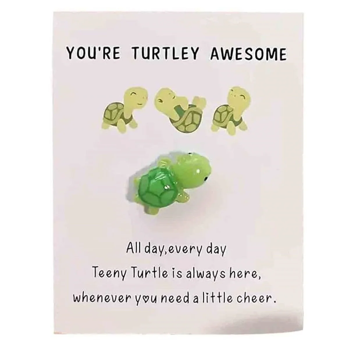 Handmade Emotional Support,You'Re Turtley Awesome, Turtle Motivational Gift, Cute Mini Green Turtle Decoration