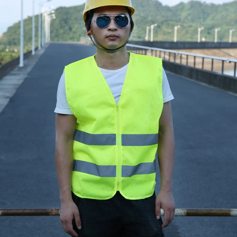 Chaleco de seguridad reflectante de alta visibilidad para coche, tira reflectante de emergencia, malla fluorescente