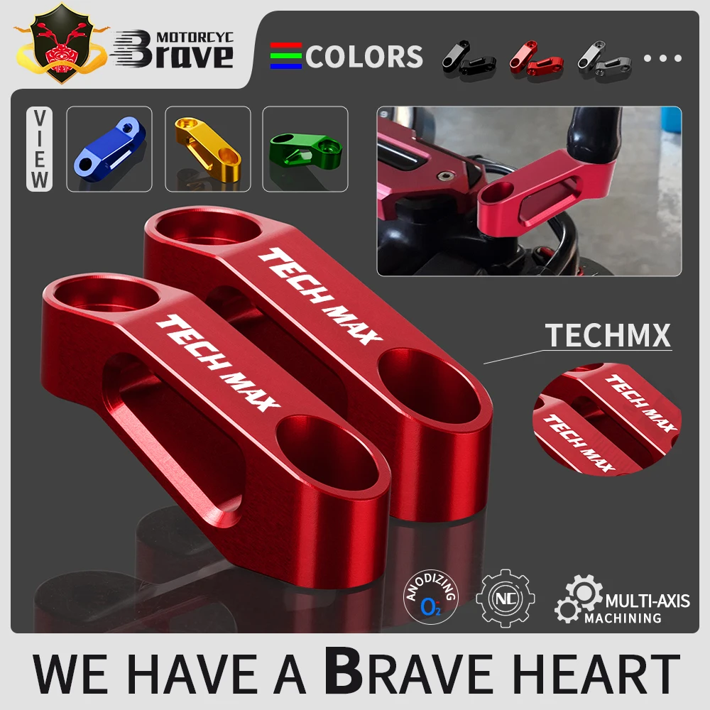 

For YAMAHA Techmax TMAXDX TMAXSX TMAX530 TMAX560 TMAX DX SX 530 560 Motocycle Mirror Riser Extenders Spacers Extension Adapter