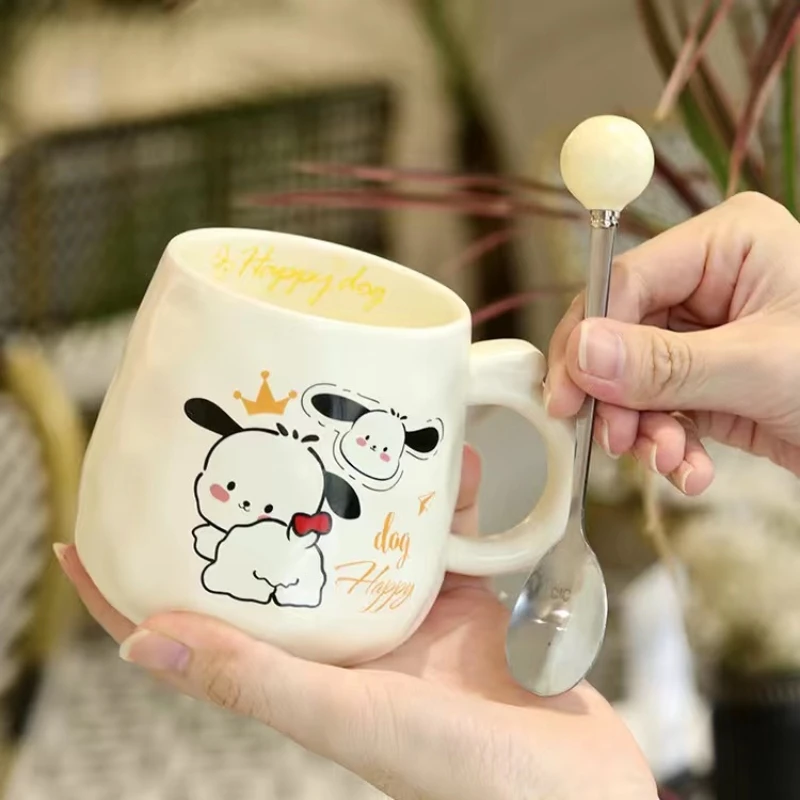 

Cute Cartoon Dog Mug with Lid and Spoon, High Appearance, Student Milk Cup, Girl's Heart Water Cup with Lid Spoon