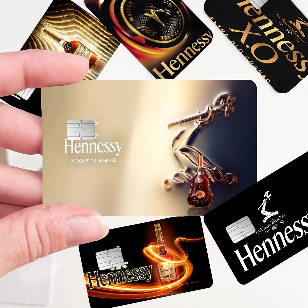 Pegatinas para Tarjetas de Crédito con Diseño de Brandy Hennessy, Sin Residuos Adhesivos, Resistentes al Agua, para Tarjetas de Crédito VISA, Tarjetas de Acceso al Metro