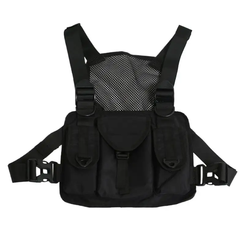 

Vest Bag Chest Pouch For Men Adjustable Shoulder Straps Organizer With Multiple Pockets For Running Fishing Outdoor Sports