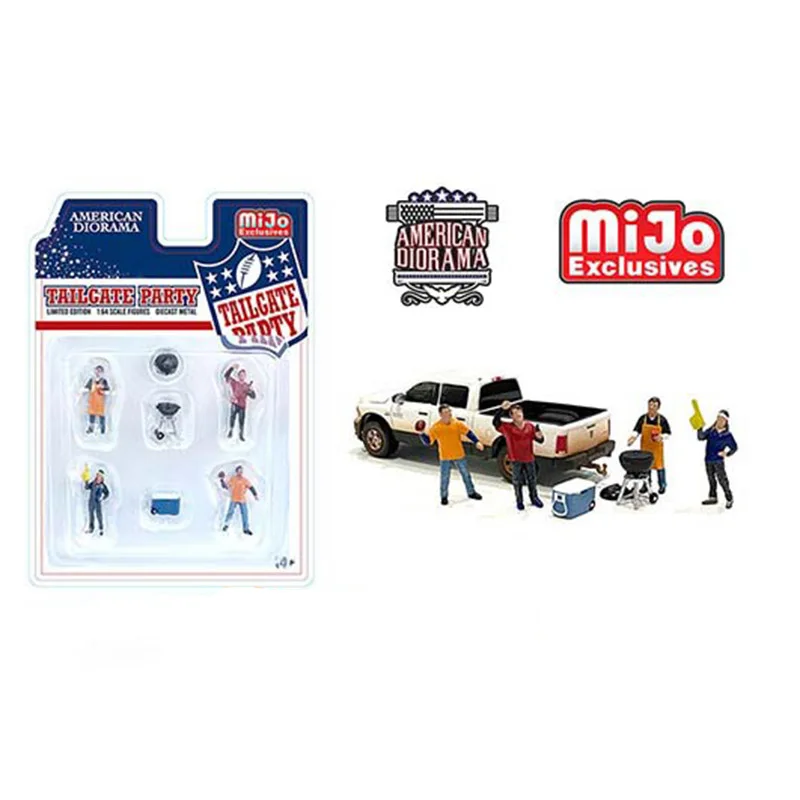 American Diorama 1/64 Die Cast Beach Girls Figure Set Fo Off Road Adventure 6 Piece Limited Children's Collectible Toys