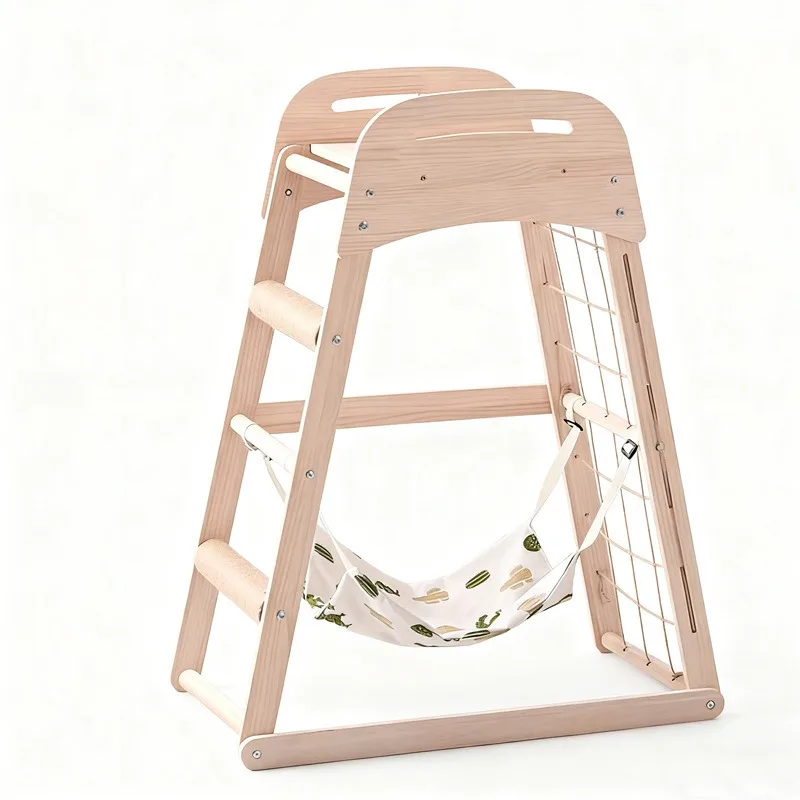 Pet toy climbing frame, playground solid wood fitness frame, swing combination cat hammock