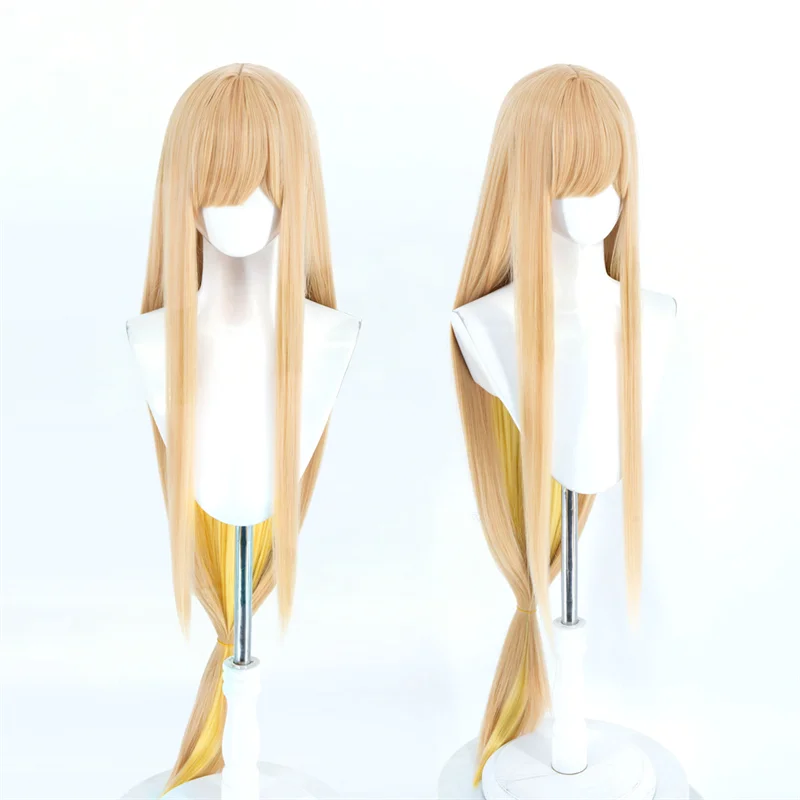 映画アニメ宇宙王女かぐや大人のコスプレウィッグ黄色のロングヘア耐熱合成かつらハロウィンカーニバル小道具