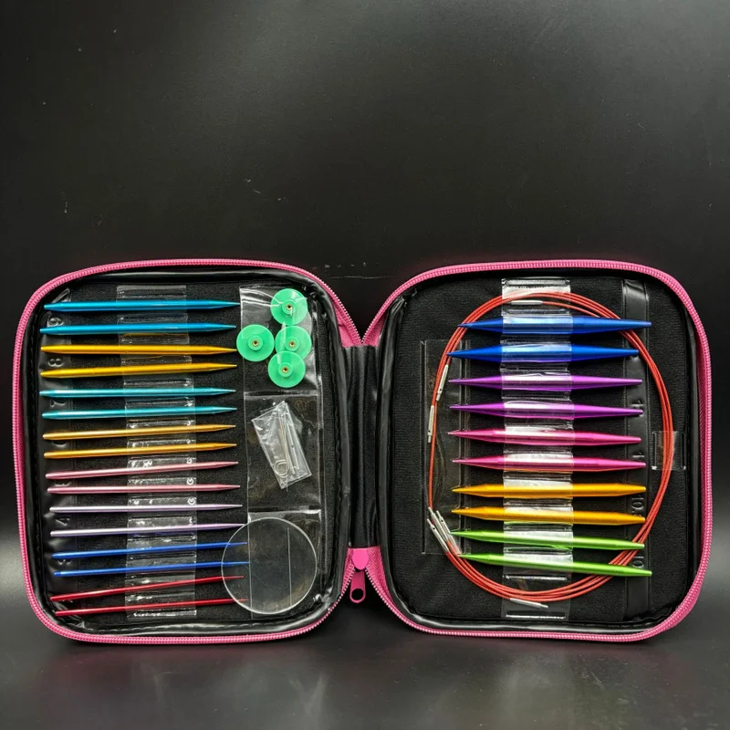 Aluminum Interchangeable Circular Knitting Needle Set Replaceable Cords DIY Knitting Tools