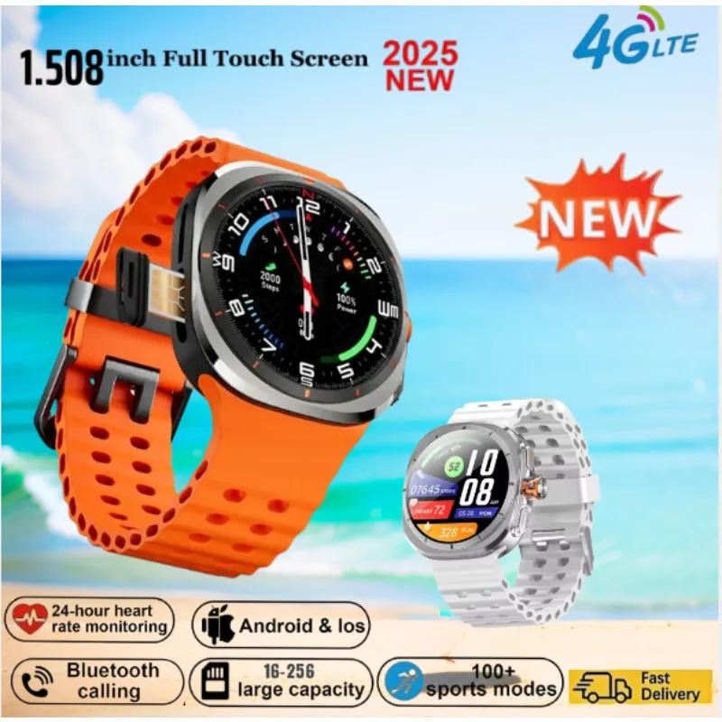 

Умные часы Watch Ultra 5G 2020 Android 11, AMOLED-дисплей 1,508 дюйма, 180 ° 8MP вращающаяся камера GPS ГЛОНАСС WiFi IP68 Водонепроницаемая