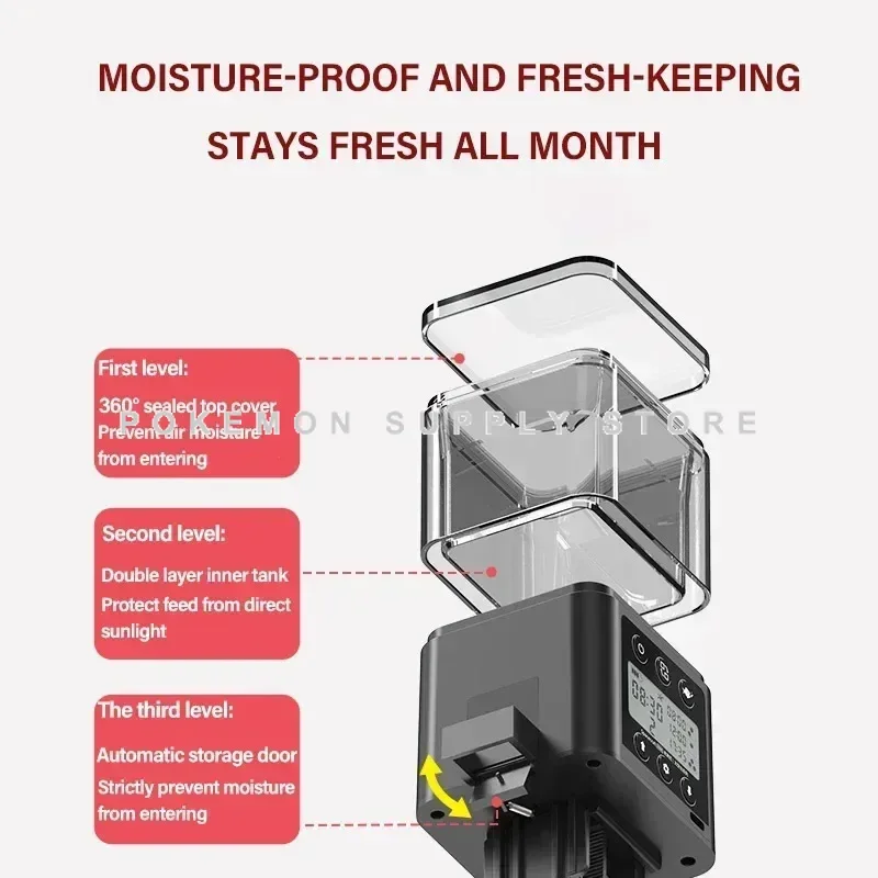 Aquarium Accessories Automatic Fish Feeder LED LCD Screen 120ml/320ml Large Capacity Smart Timing Turtle Fish Tank Auto Feeder