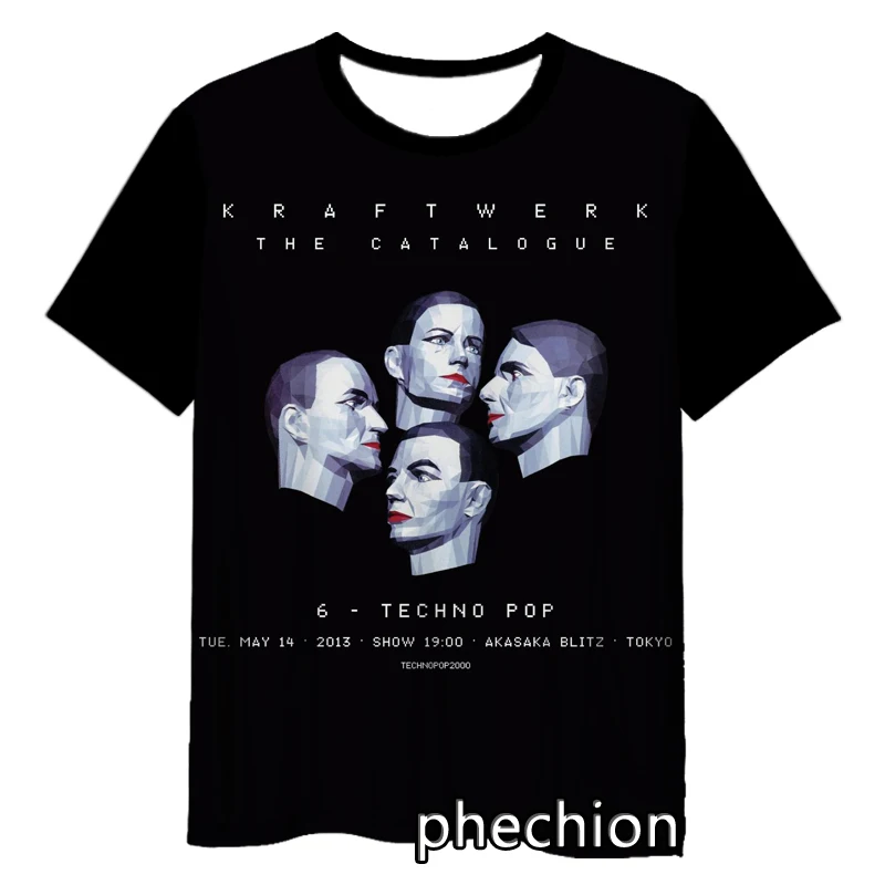 phechion New Fashion Men/Women Kraftwerk Rock 3D Print Short Sleeve T-Shirt Casual Hip Hop Summer T Shirt Tops S218