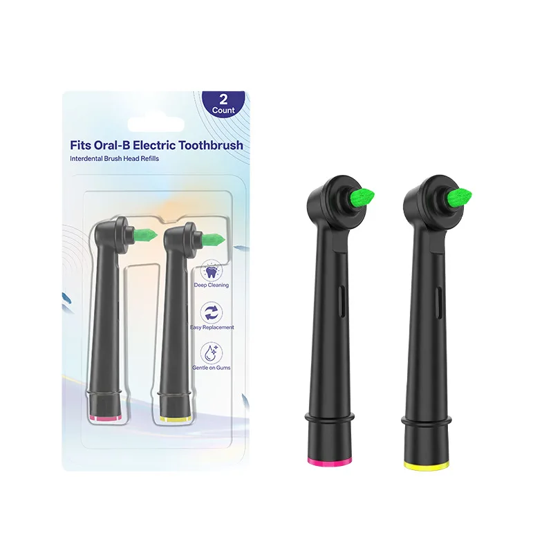 2 Pcs/Pack Replacement Interdental Brush Heads Compatible with Oral-B Electric Toothbrushes for Cleaning Between Teeth