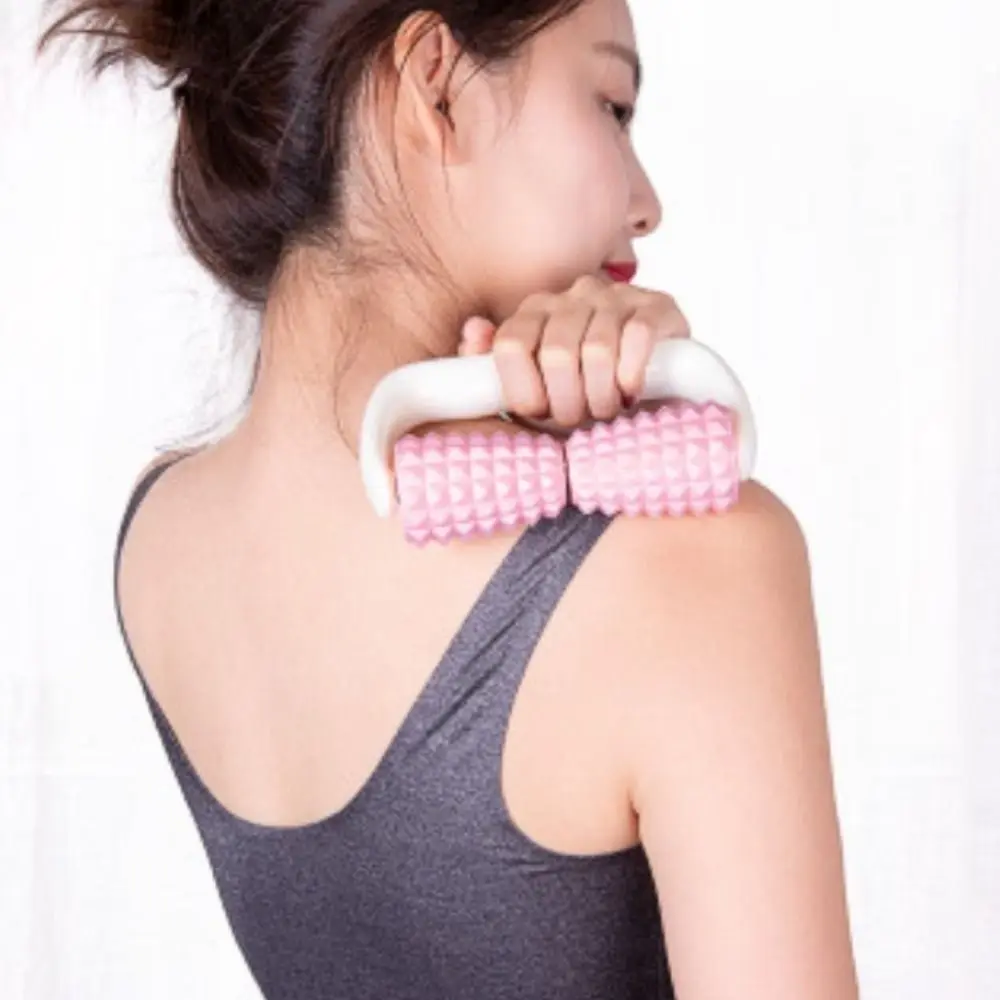 

Массажный ролик с двойными колесами для рук, шеи, плеч, фитнеса, физиотерапии, лимфодренажа и массажа талии