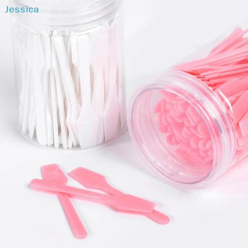 ♥100 Pcs/Jar Mud Film Shovel - Disposable Plastic Spatula for Facial Mask Application,  Eye Facial Makeup Skin Care Tool