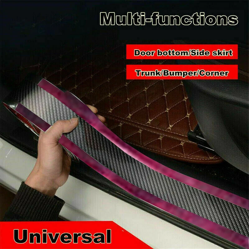 

Carbon Fiber Car Door Sill Protector Anti-Scratch Rubber Strip Bumper Film Sticker - Car Styling Threshold Protection