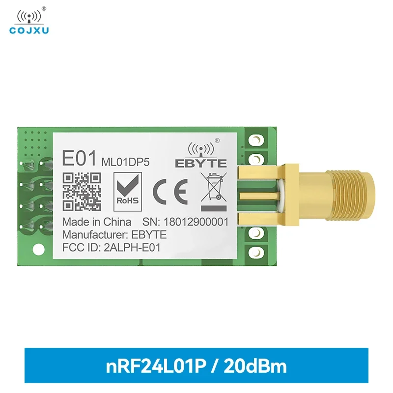 NRF24L01P Радиочастотный беспроводной модуль 2,4 ГГц IoT cojxu E01-ML01DP5 Nordic nRF24L01 PA LNA 20 дБм100 МВт DIP 2,5 км 2,4G Модуль приемопередатчика