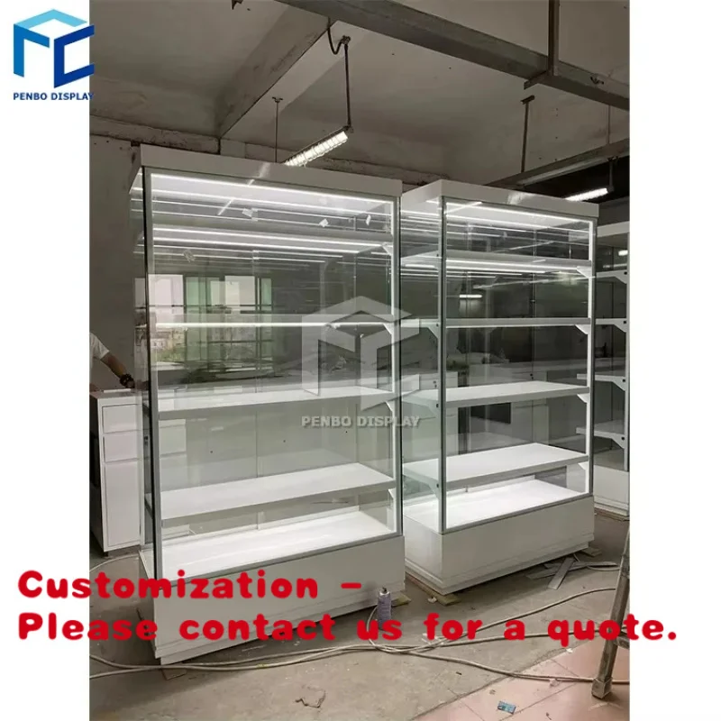 custom.Customized Smoke Shop Design Museum Display Cabinet Museum Tempered Glass Display Showcase With Lock