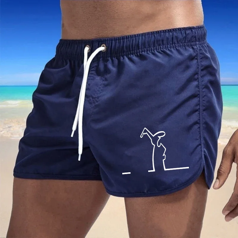 

Quick Dry Breathable Beach Men Shorts Elastic Waist Drawstring Board Shorts 2026 Summer Men's Swim Trunks For Vacation Surfing