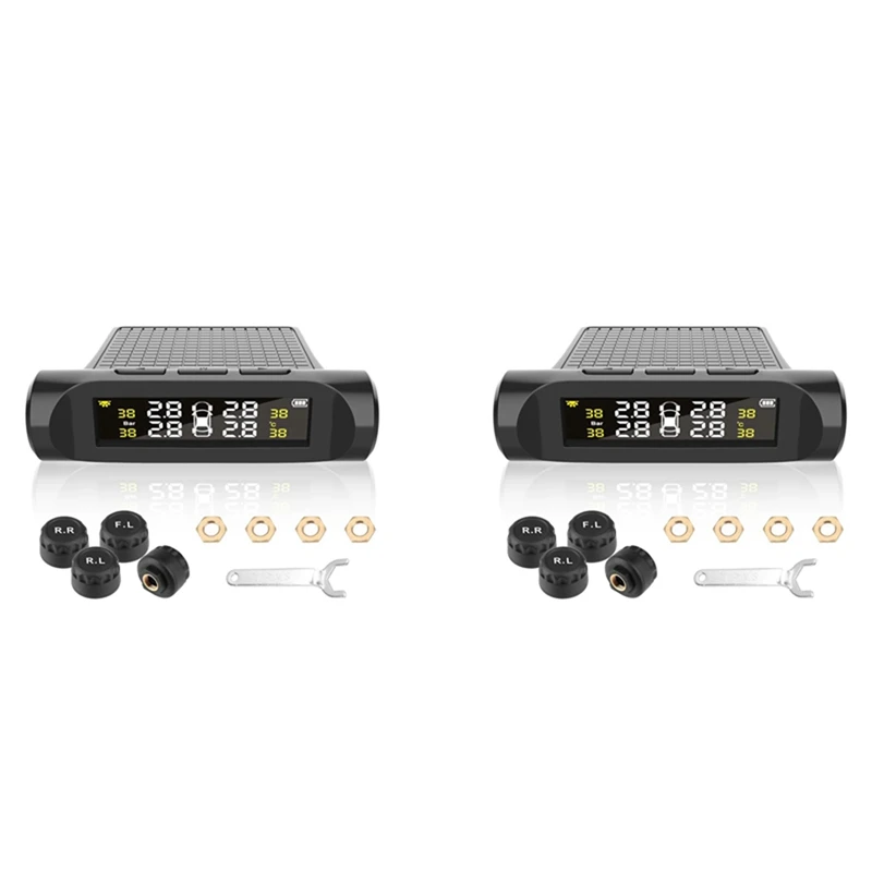 2X Car TPMS Tyre Pressure Monitoring Systemtyre Pressure Battery Digital LCD Display Auto Security Alarm Systems