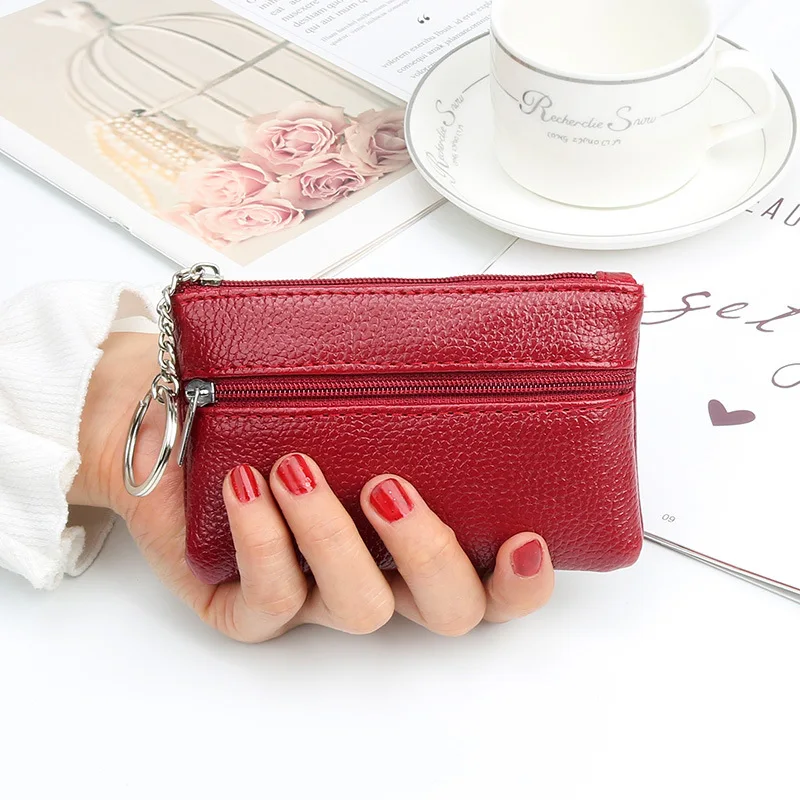 Korean version wallet, mini fashion coin purse, women's thin and short handbag, women's key bag, card bag, coin bag, trendy image 5