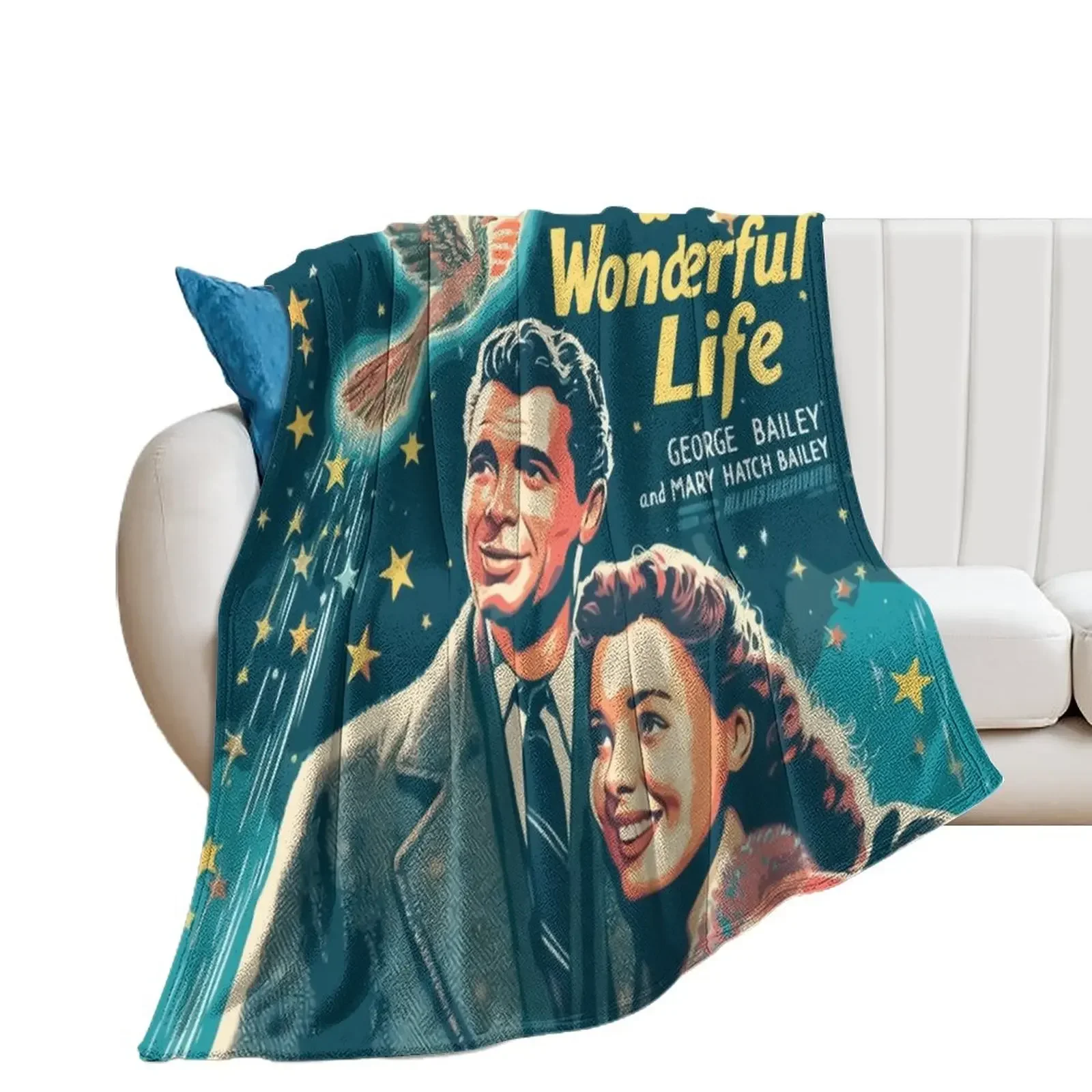 It's A Wonderful Life - Christmas Movie Every Time A Bell Rings An Angel gets its wings Vintage Throw Blanket