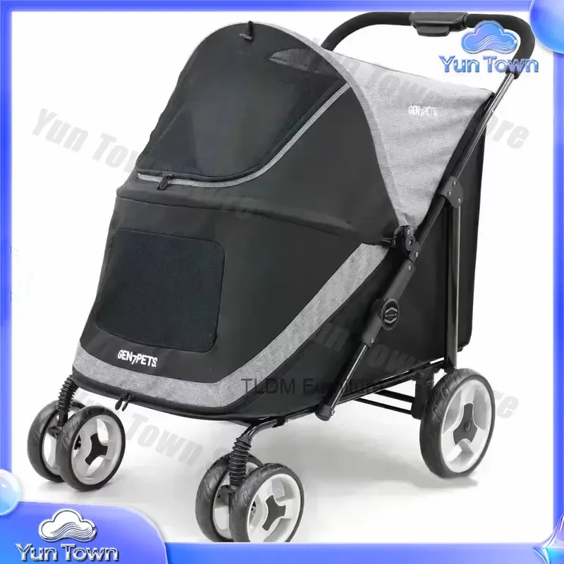 Portable Pet Stroller for Golden Retriever Large Dog 4-Wheel Foldable Outdoor Travel Trolley for Pets Strollers for Dogs Pet