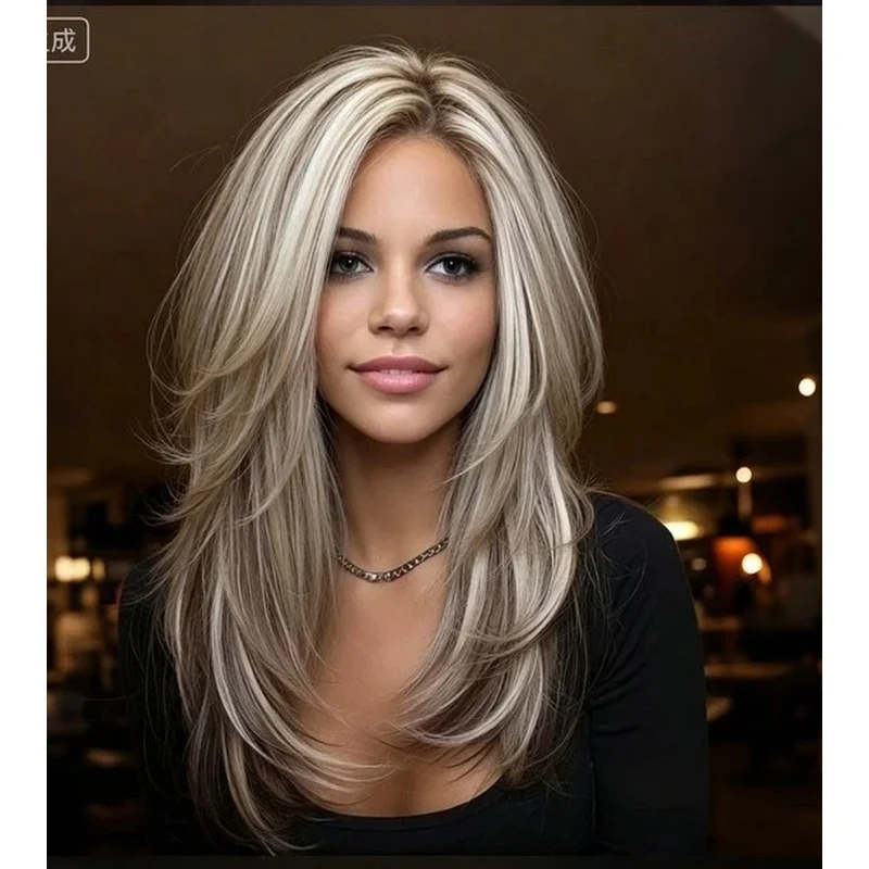 Hair New Women's Long Natural Golden Brown Straight Wig 20 Inch