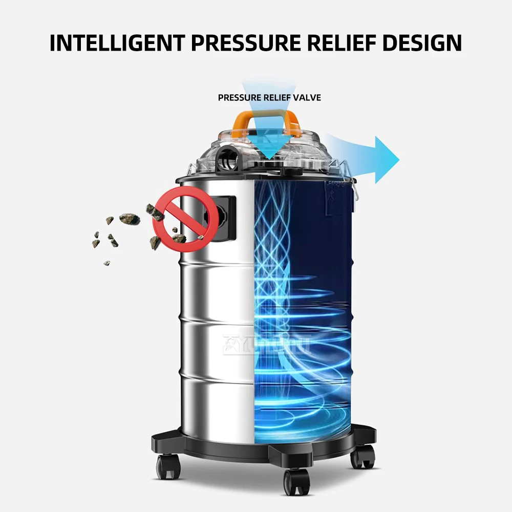 Промышленный пылесос 30 л большой емкости Aspiradora Commercial 1800 Вт Мощная пылесос для влажной и сухой уборки