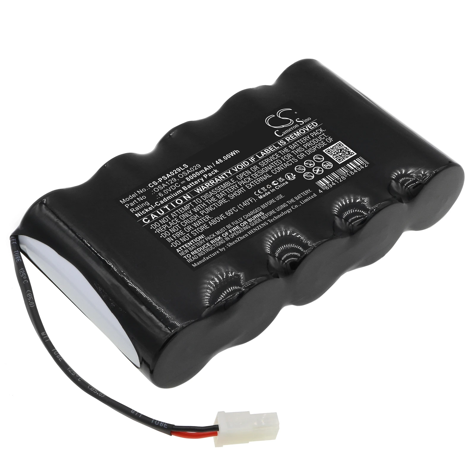 Emergency Lighting Battery For PowerSonic OSA029 OSA129 A13146-4 Capacity 8000mAh / 48.00Wh Color Black Type  Ni-CD Volts  6.00V