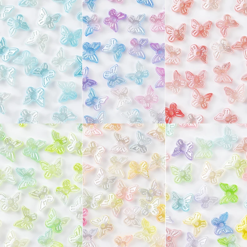 300 шт. 10 мм Радуга крутая бабочка акриловые очаровательные бусины свободные бусины-разделители для изготовления ювелирных изделий DIY браслеты ожерелье ювелирные изделия
