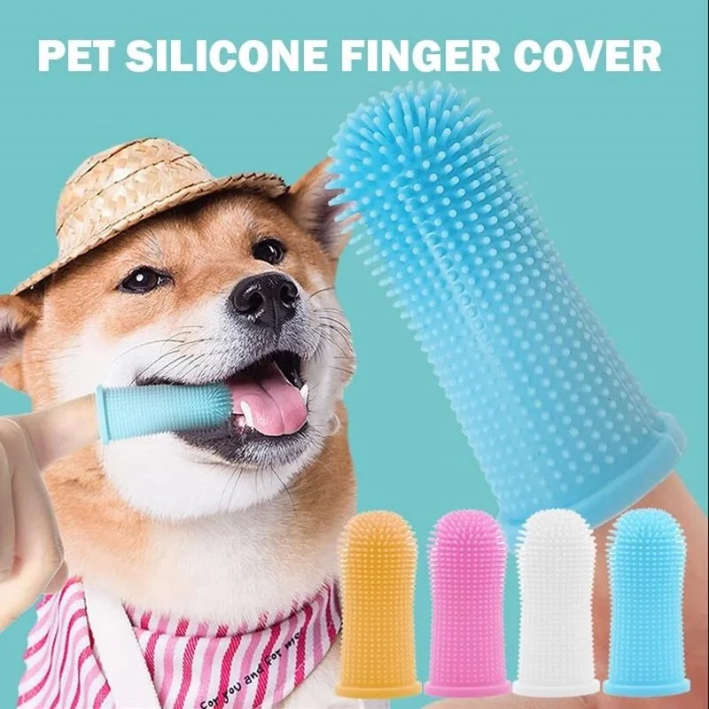 Dog Cat Cleaning Supplies Super Soft Pet Finger Toothbrush Pet Teeth Cleaning Bad Breath Care Toxic Silicone Toothbrush Tool