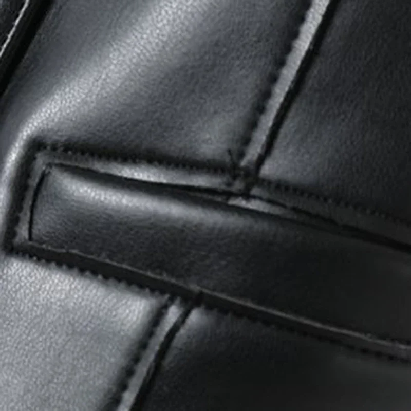 V-neck leather jacket, horse clip,  double breasted PU leather vest, short fit,  slimming, 2024 Spring and Autumn new item