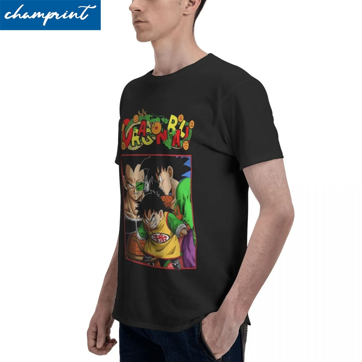 

Dragon Ball Saiyan Encounter T Shirts Men Women 100% Cotton Humor T-Shirts Round Neck Tees Short Sleeve Clothes Printed