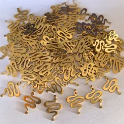 3pcs Golden Metal Double Ring Snake Connector DIY Craft Bracelets Necklace Charm for Jewelry Making Stainless Steel Pendant Bulk