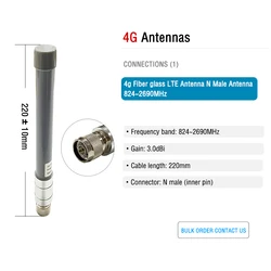 4g Fiber glass LTE Antenna N Male Antenna 824-2690MHz