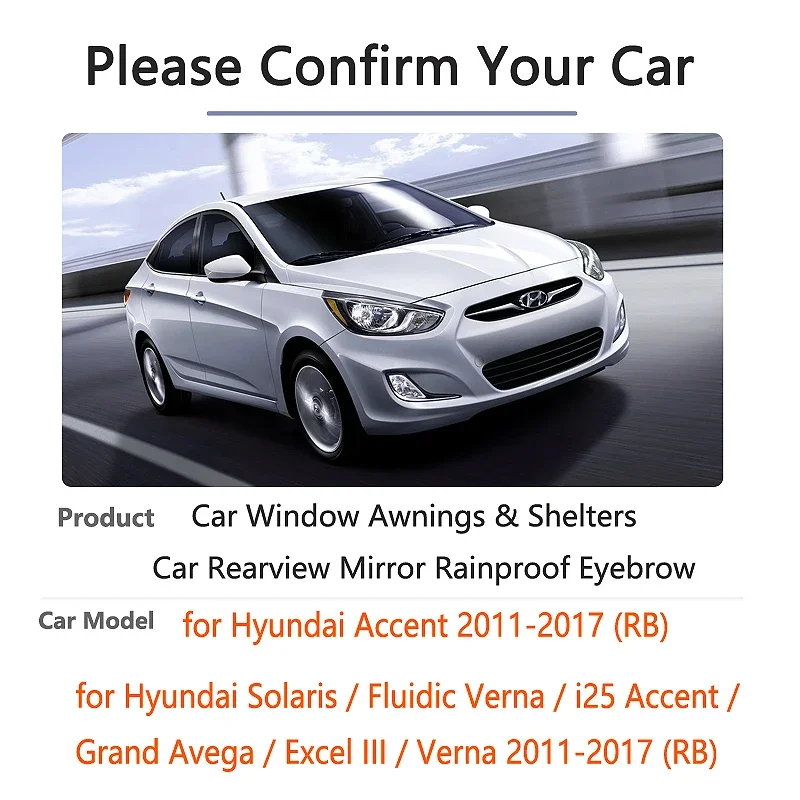 Car Side Window Deflector Visor For Hyundai Solaris Accent i25 Verna 2011 2012 2013 2014 2015 2016 2017 RB Sun Rain Guard Awning