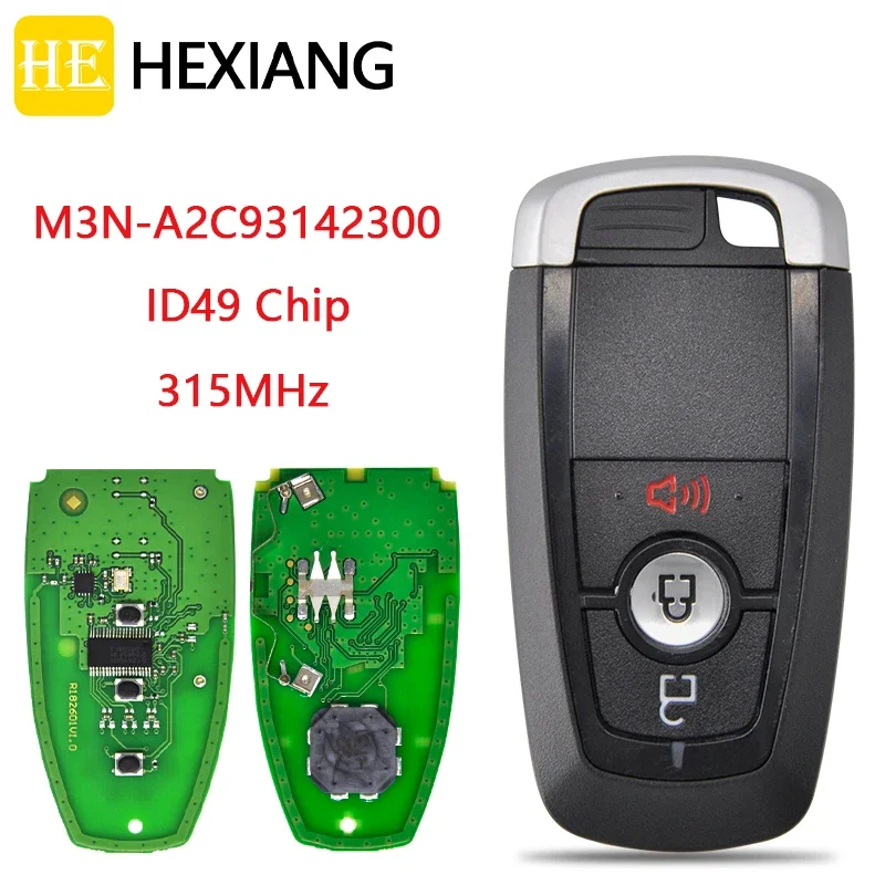 

HE Xiang Car Remote Key For Ford Edge Fusion Ecosport Explorer Ranger Escape 2017-2021 M3N-A2C93142300 ID49 315MHz Keyless Card