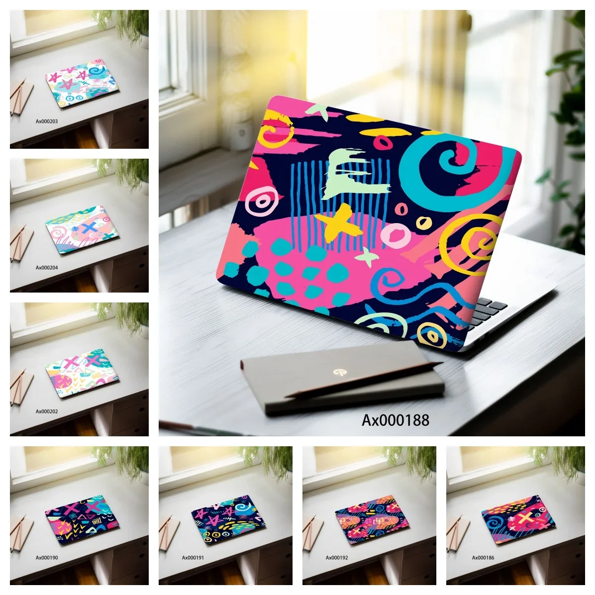 

2 Pcs Cute Graffiti Symbols Laptop Stickers - Waterproof Aesthetic Decor Decals for MacBook Tablet PC | Festival Gift Idea