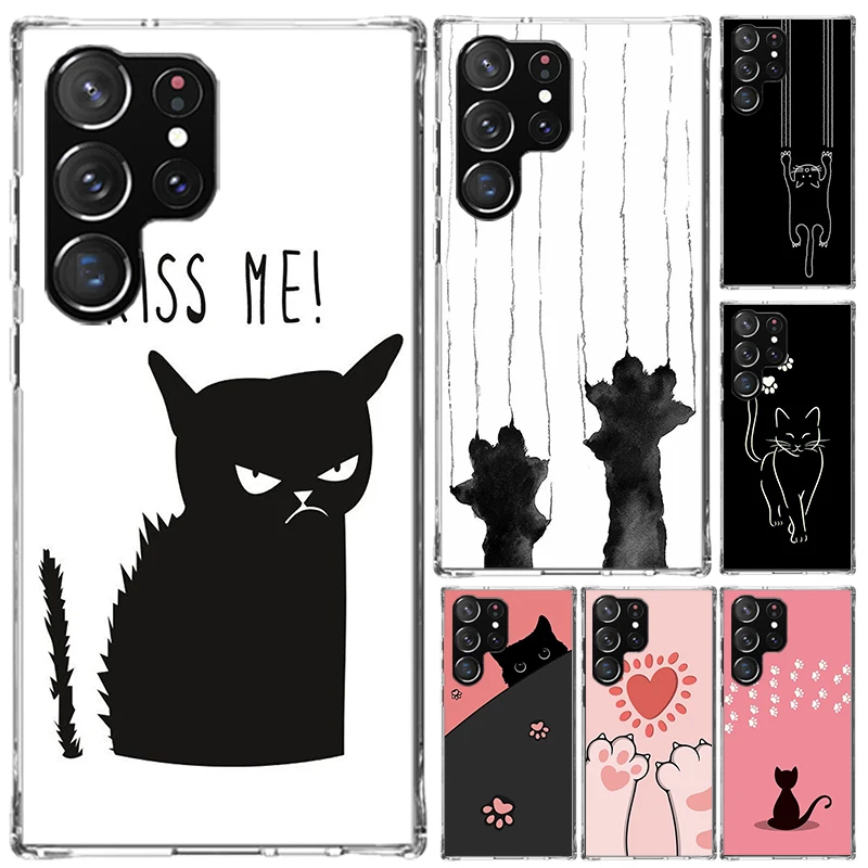 Cat Footprint Funny Paw Cute Phone Case for Samsung Galaxy Note 20 Ultra 10 Plus 9 8 M12 M21 M30S M51 M52 J4 J6 + J8 Funda Print