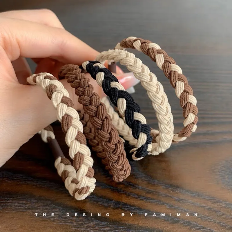 5 sztuk/zestaw elastic pleciony gumki do wlosow dla kobiet grube gumeczki do wlosow hairbands bransoletka gumka do włosów gum Scrunchie opaska do włosów damska hurtownie