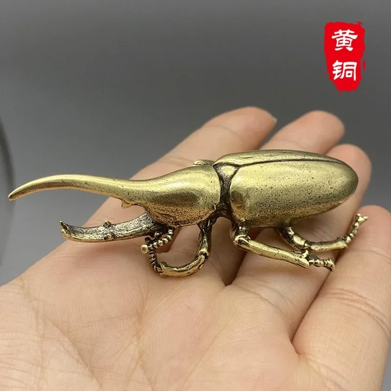

Solid Brass Insect Beetles Figurines Miniatures Tea Pet Funny Beetle Crafts Collection Desktop Small Ornaments Home Decorations