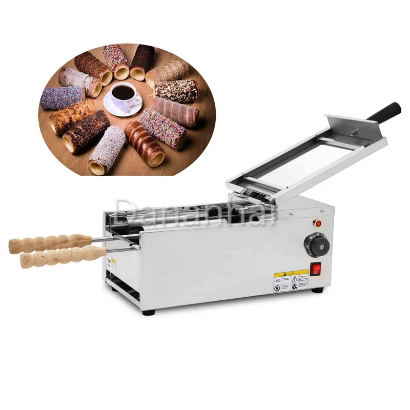 Electric Hungarian Chimney Cake Machine, Waffle Biscuit Machine, Bread Roll Baking Machine