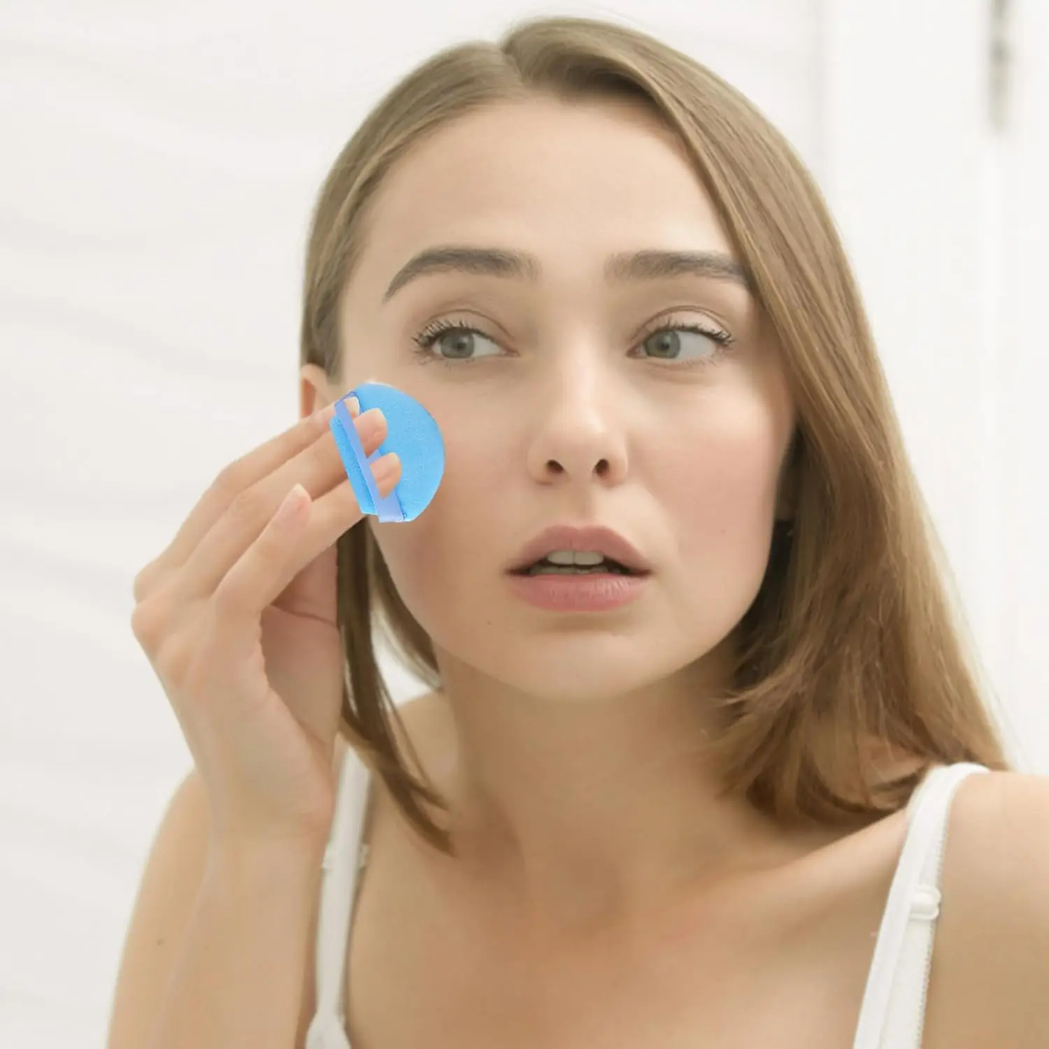 14個入り ハイブリッドメイクアップスポンジ＆パウダーパフセット - 親水性ラテックスフリーファンデーション＆ルースパウダー |   ビーガンオイルフリービューティーツール