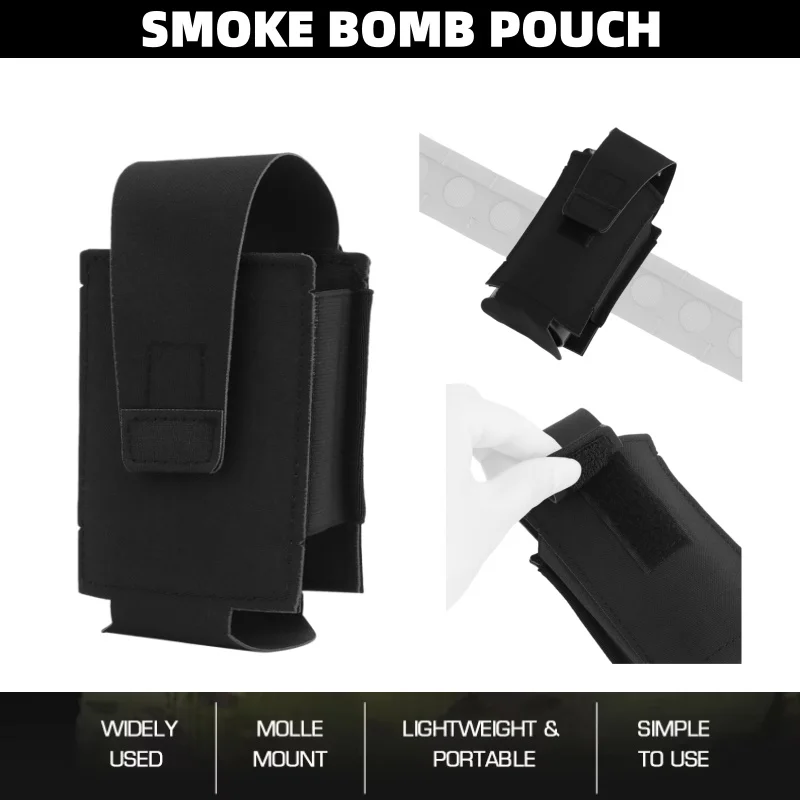

Smoke Storage Pouch | Quick Release MOLLE Compatible Holder | For Hunting Exploration Equipment Smoke Grenades