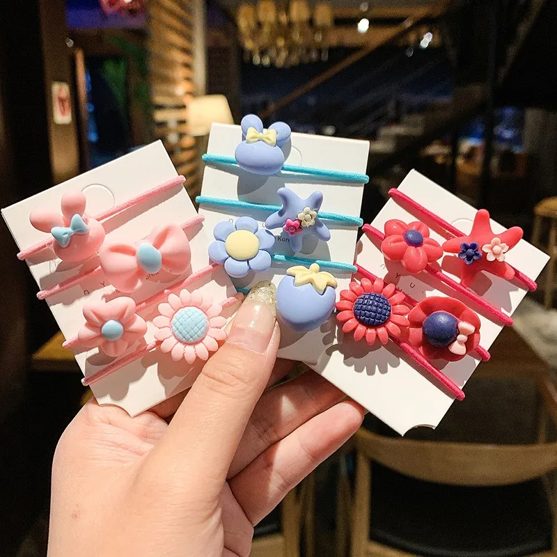Colorido pequeno elástico cabelo bandas para meninas, rabo de cavalo titular, não machucar scrunchie, headband para crianças, acessórios para