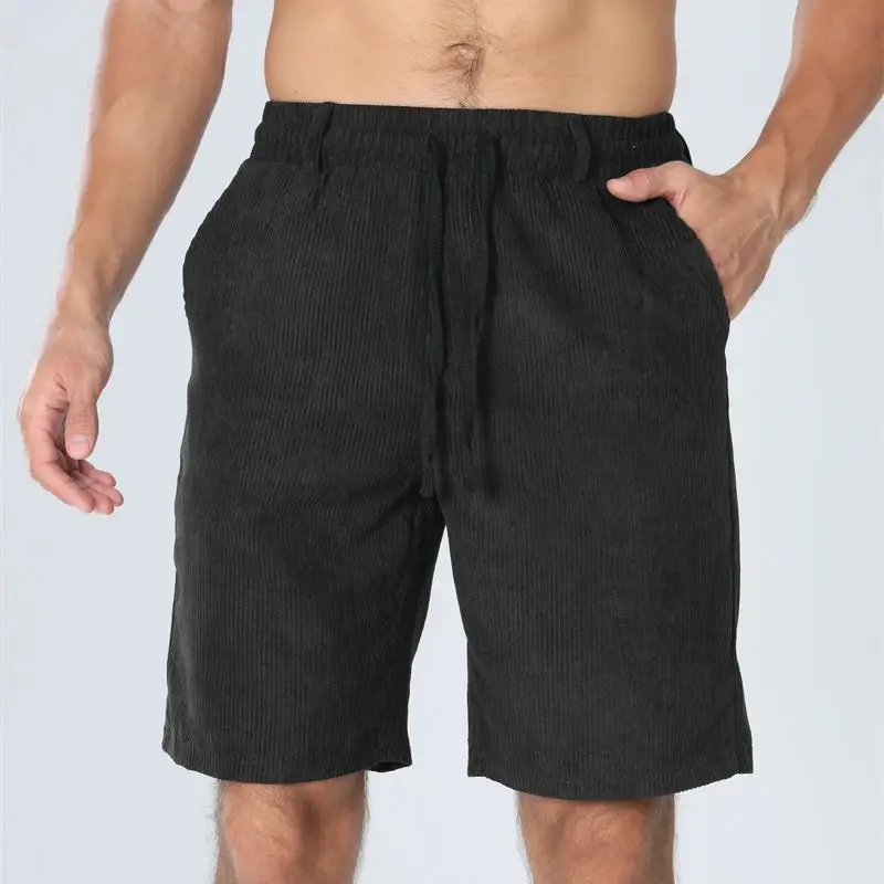 

2025 Vintage Shorts Men's Summer Trendy Retro Corduroy Short Pants Men's Casual Solid Color Shorts Sports Breathable Sweatpants