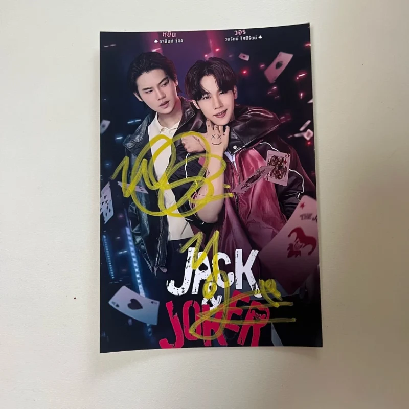 Yinwar Huang Lixian Liu Wowo Autographed Photos Thai TV Jack and Joker Love Mechanics Drama Stills Handwritten Signature Picture