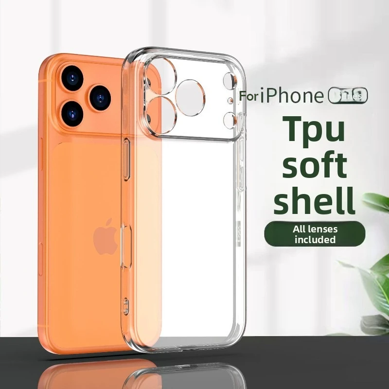

2PCS for IPhone 17 Air 14 15 16e Pro MAX Plus SE Full Protect Ultra Thin Clear Silicone Back Covers Soft Transparent Phone Cases